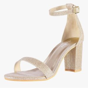 Chic Gold Block Heel Sandals